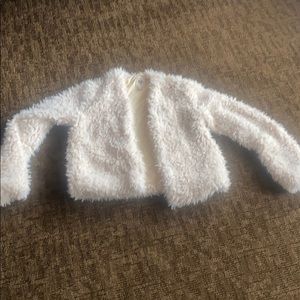 White teddy bear cardigan size large billabong